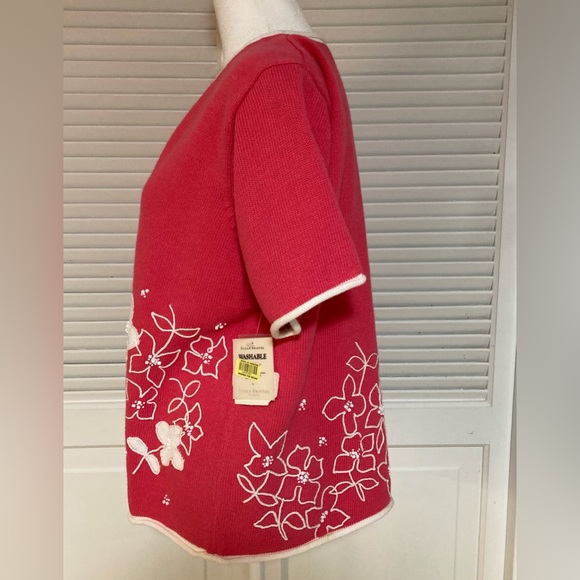 NWT Susan Bristol Embroidered Floral Sweater Size Large - Picture 4 of 8